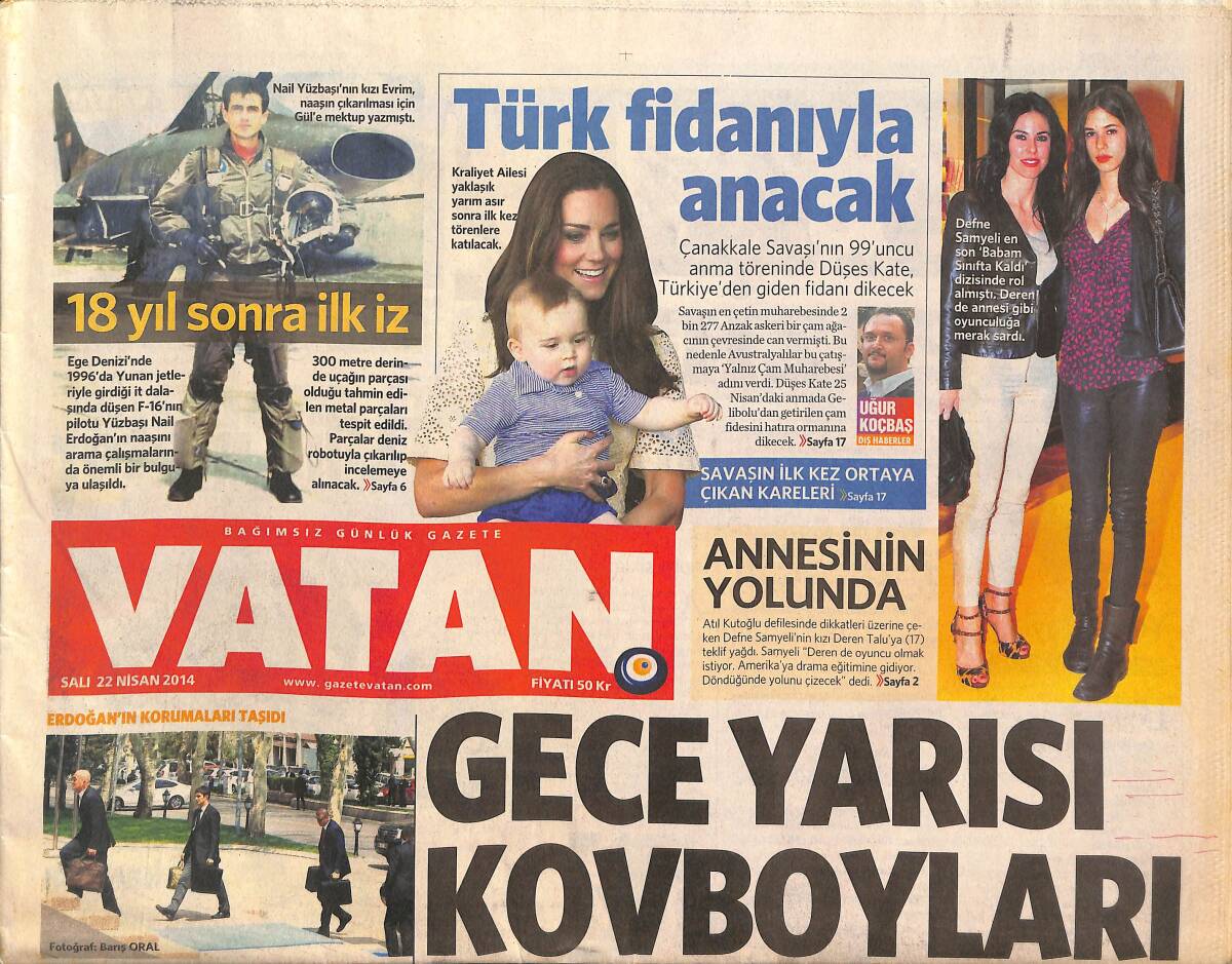 Vatan Gazetesi 22 Nisan 2014 - Beşiktaş'tan Eto'o'ya Servet - 18 Yıl Sonra İlk İz - Aşırı Kuraklık Elektriği Kesti GZ136330 - 1