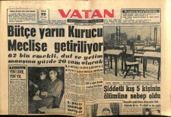 Vatan Gazetesi 22 Ocak 1961 - Bütçe Yarın Kurucu Bütçesi Getiriliyor GZ64589 - 1