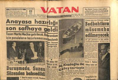 Vatan Gazetesi 22 Şubat 1961 - Anayasa Hazırlığı Son Safhaya Geldi GZ64610 - 1