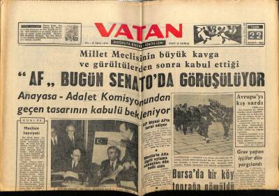 Vatan Gazetesi 22 Şubat 1963 - Bursada Bir Köy Toprağa Gömüldü GZ89173 - 1