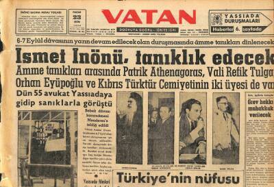 Vatan Gazetesi 23 Ekim 1960 - İsmet İnönü Tanıklık Edecek GZ110103 - 1