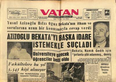 Vatan Gazetesi 23 Ekim 1963 - Bekata,Namık Gedik İçin Pırlanta Gibi Adammışdemiş GZ102645 - 1