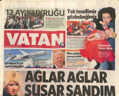 Vatan Gazetesi 23 Ekim 2013 - Meclisi Meks Koruyacak - Erdoğan Yol İçin Camiyi Yıkarız GZ124536 - 1
