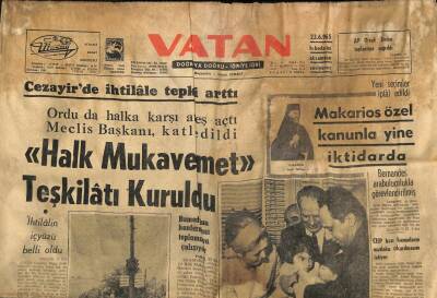 Vatan Gazetesi 23 Haziran 1965 - Makarios Özel Kanunla Yine İktidarda - Diyanet İşleri Teşkilat Kanunu Kabul Edildi GZ93413 - 1