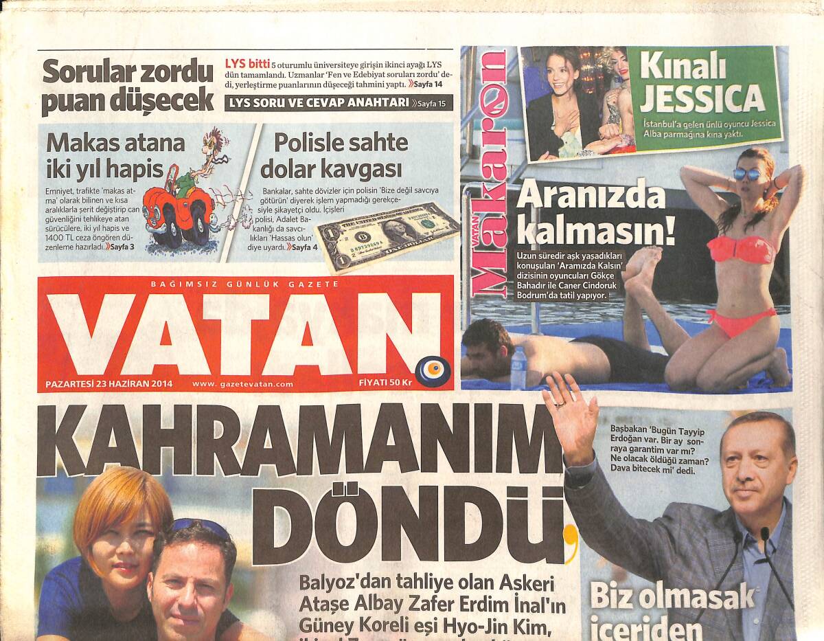 Vatan Gazetesi 23 Haziran 2014 - Ünal Aysal : Tuchel İle Atletico Gibi Olacağız - Türkler'e 48 Saat ! GZ159554 - 1