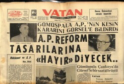 Vatan Gazetesi 23 Mart 1964 - AP Reform Tasarılarına Hayır Diyecek GZ78785 - 1