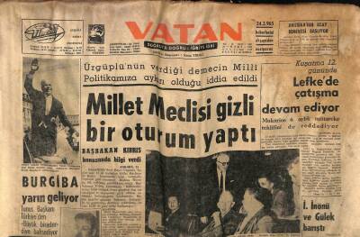 Vatan Gazetesi 23 Mart 1965 - Millet Meclisi Gizli Bir Oturum Yaptı GZ64800 - 1