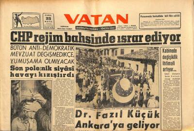 Vatan Gazetesi 23 Mayıs 1958 - Rusya , İtalyaya Bir Saldırmazlık Paktı Teklif Etti GZ91464 - 1