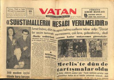 Vatan Gazetesi 23 Ocak 1960 - Kral Ve Şeyhlerin Dişçisi Ahmet Ata Eşi İle Şehrimizde GZ102635 - 1