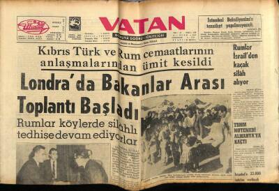Vatan Gazetesi 23 Ocak 1964 - Türk Ve Rum Cemaatlerin Anlaşmalarından Ümit Kesildi GZ78987 - 1