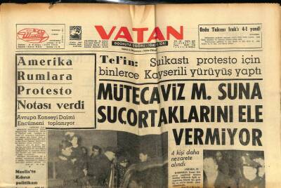 Vatan Gazetesi 23 Şubat 1964 - Amerika Rumlara Protesto Notası Verdi GZ78841 - 1