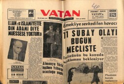 Vatan Gazetesi 24 Aralık 1962 - 11 Subay Olayı Mecliste GZ64864 - 1