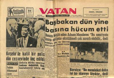 Vatan Gazetesi 24 Ekim 1958 - Eyüp Sabri Hayırlıoğlu Gazetecileri Dava Etti GZ78969 - 1