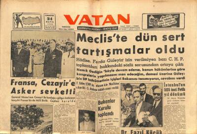 Vatan Gazetesi 24 Mayıs 1958 - Lübnan Anayasasında Değişiklik Olmıyacak - İngiliz Elçisi Dün F.R.Zorlu İle Görüştü GZ91465 - 1