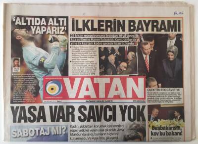 Vatan Gazetesi 24 Nisan 2012 - Derbide Gösterdiği Fenerbahçenin Galibiyetinde Büyük Rol Oynayan Kaleci Volkan Vatana Konuştu GZ20424 - 1