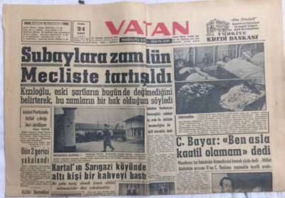 Vatan Gazetesi 24 Şubat 1961 - Subaylara Zam Dün Mecliste Tartışıldı - GZ21254 - 1
