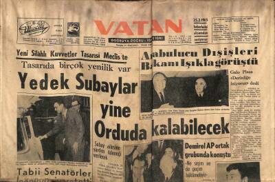 Vatan Gazetesi 24 Şubat 1965 - Yedek Subaylar Yine Orduda Kalabilecek GZ64779 - 2