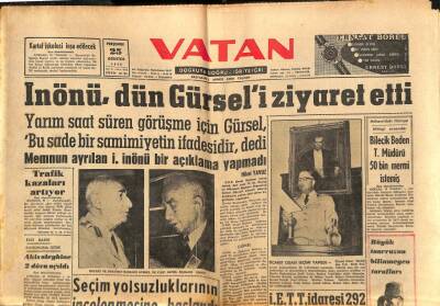 Vatan Gazetesi 25 Ağustos 1960 - Amerika 948 Yılından Bu Yana 2,8 Milyar Dolar Yardım Yaptı GZ102655 - 1