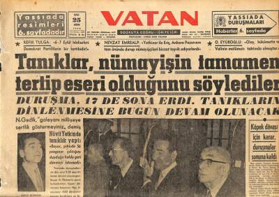 Vatan Gazetesi 25 Ekim 1960 - Nüvit Yetkin Tanıklık Yaptı GZ110101 - 1