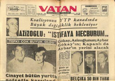 Vatan Gazetesi 25 Ekim 1963 - Belçika 50 Bin Türk İşçisini Bekliyor-Azizoğluİstifaya Mecburum GZ102647 - 1
