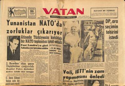 Vatan Gazetesi 25 Haziran 1958 - Yunanistan NATOda Zorluklar Çıkarıyor GZ91462 - 1