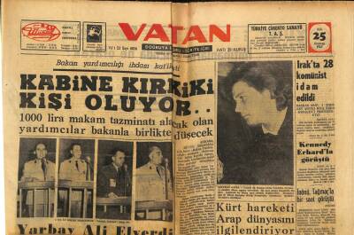Vatan Gazetesi 25 Haziran 1963 - Kürt Hareketi Arap Dünyasını İlgilendiriyor GZ91452 - 1
