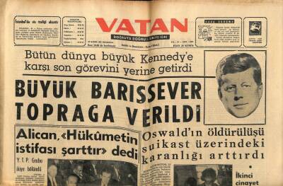 Vatan Gazetesi 25 Kasım 1963 - Büyük Barışsever Toprağa Verildi GZ64639 - 1