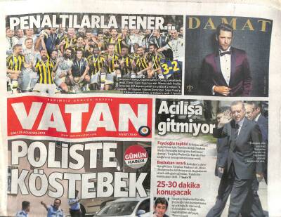Vatan Gazetesi 26 Ağustos 2014 - Behzat Çye Zorunlu Tedavi - Işidin Savaş Uçağı Oldu ! GZ98290 - 1