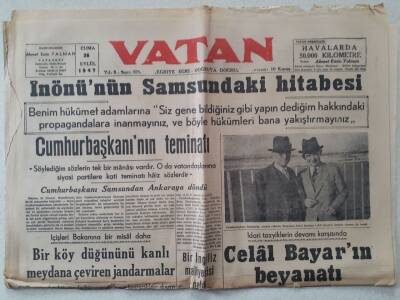 Vatan Gazetesi - 26 Eylül 1947 - İnönünün Samsundaki Hitabesi GZ111303 - 1