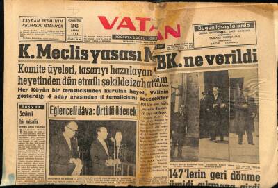 Vatan Gazetesi 26 Kasım 1960 - Eğlenceli Dava, Örtülü Ödenek GZ75057 - 1