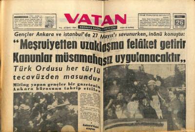 Vatan Gazetesi 26 Mart 1963 - APliler Dün Meclisi Terketti GZ78976 - 1