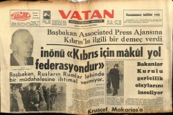 Vatan Gazetesi 26 Mart 1964 - İsmet İnönüKıbıs İçin Makul Yol Federasyondur GZ78783 - 1