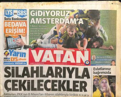 Vatan Gazetesi 26 Nisan 2013 - Emenike Şikeden Beraat Etti - İznik Çinisine 2 Milyon TL GZ106760 - 1