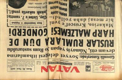 Vatan Gazetesi 26 Şubat 1964 - Ruslar Rumlara Harp Malzemesi Gönderdi GZ78838 - 1