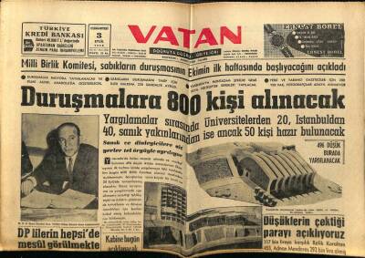 Vatan Gazetesi 26 Temmuz 1960 - Zirai Kazançlar Vergisi Anayasada Yer Alıyor GZ78921 - 1