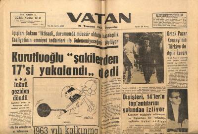 Vatan Gazetesi 26 Temmuz 1962 - Gerici Yayınlar Basan 5 Kitapçı Yakalandı GZ66124 - 2
