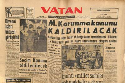 Vatan Gazetesi 27 Aralık 1958 - İnönü Millet Sefalet Çekmektedir Diyor GZ64679 - 2