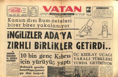 Vatan Gazetesi 27 Aralık 1963 - İngilizler Adaya Zırhlı Birlikler Getirdi GZ75048 - 1