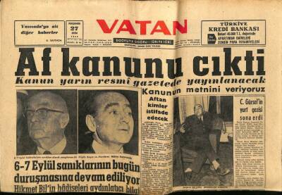 Vatan Gazetesi 27 Ekim 1960 - İran Şahı Rıza Pehlevi 42 Yaşında GZ78693 - 1