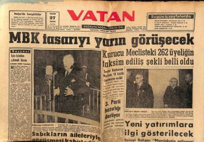 Vatan Gazetesi 27 Kasım 1960 - MBK Tasarıyı Yarın Görüşecek GZ64645 - 2