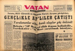 Vatan Gazetesi 27 Mart 1963 - Gençlikle APliler Çatıştı GZ64809 - 1