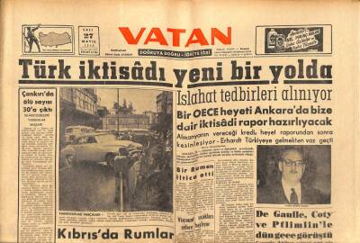 Vatan Gazetesi 27 Mayıs 1958 - Milletlerarası Filistin Müşaviri Dün Öldürüldü GZ91468 - 1