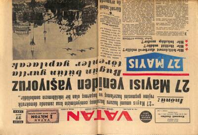 Vatan Gazetesi 27 Mayıs 1962 - Gümüşpalanın İstifası İçin Ege Harekete Geçti GZ64763 - 1