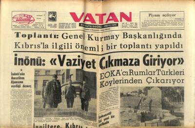 Vatan Gazetesi 27 Ocak 1964 - İsmet İnönüVaziyet Çıkmaza Giriyor GZ78983 - 1