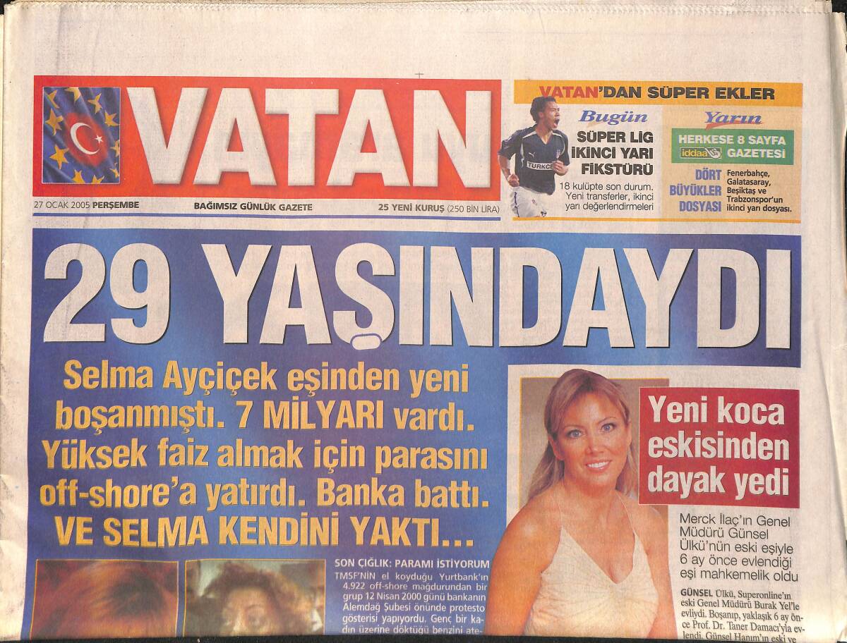 Vatan Gazetesi 27 Ocak 2005 - Subaylarımız Geçinemiyor - Maya Yerlileri Müslüman Olmaya Başladı GZ3168 - 1