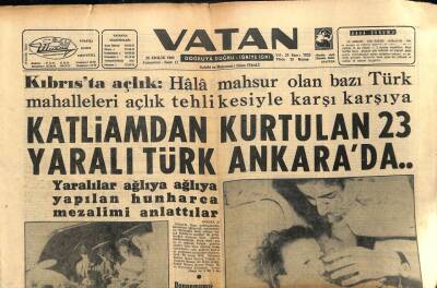 Vatan Gazetesi 28 Aralık 1963 - Kıbrısta Açlık,Katliamdan Kurutulan 23 Türk Ankarada GZ75049 - 1