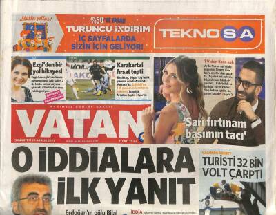 Vatan Gazetesi 28 Aralık 2013 - Libyada THYnin Şefi Öldürüldü - Turisti 32 Bin Volt Çarptı GZ98286 - 1