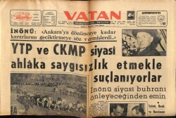 Vatan Gazetesi 28 Kasım 1963 - YTP Ve CKMP Siyasi Ahlaka Saygısızlık Etmekle Suçlanıyor GZ64636 - 2