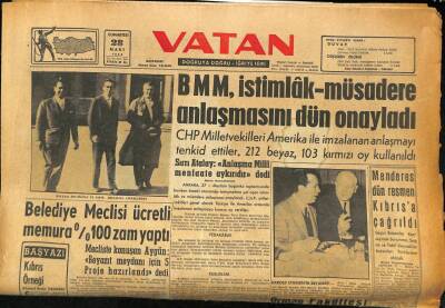 Vatan Gazetesi 28 Mart 1959 - Bir Amerikan Denizaltısı Kuzey Kutbu Altından Geçti GZ86431 - 1