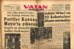 Vatan Gazetesi 28 Nisan 1963 - Partiler Kanunu Mecliste Çıkacak GZ64874 - 2